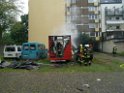 Brand Frittenwagen Pkw Koeln Vingst Passauerstr P27